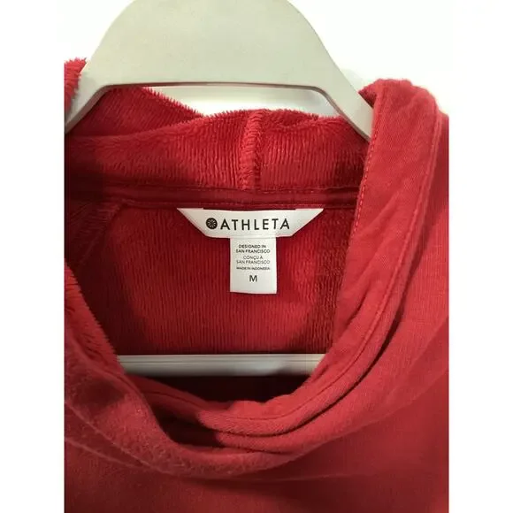 Athleta Women's Clover Berry Cozy Karma Hooded Sweatshirt Maroon Size Medium - Picture 4 of 11